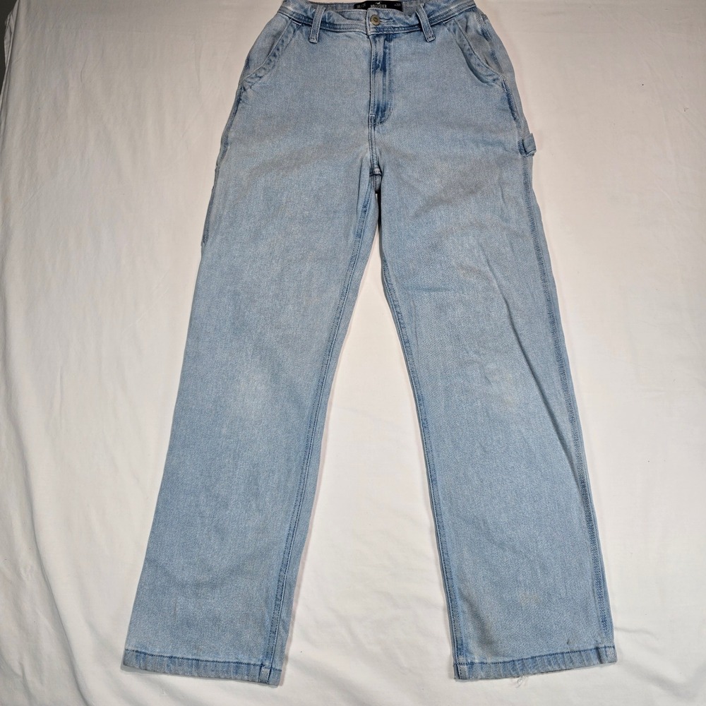 Hollister‎ Ultra High-Rise Dad Jeans Light Wash Carpenter Denim W26R 3R/2R